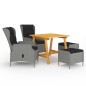 vidaXL Juego de comedor para jardín 5 piezas gris claro vidaXL Juego de comedor para jardín 5 piezas gris claro