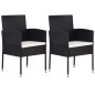 vidaXL Juego de comedor para jardín 3 piezas negro vidaXL Juego de comedor para jardín 3 piezas negro