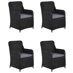 vidaXL Juego de comedor para jardín 5 piezas negro