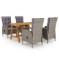 vidaXL Juego de comedor para jardín 5 piezas gris vidaXL Juego de comedor para jardín 5 piezas gris