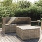 vidaXL Set de muebles de jardín 3 pzas y cojines ratán sintético gris vidaXL Set de muebles de jardín 3 pzas y cojines ratán sintético gris