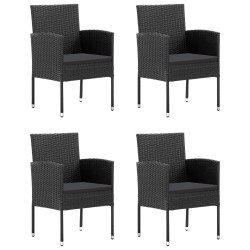 vidaXL Juego de comedor de jardín 5 piezas negro
