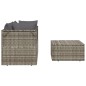vidaXL Set de muebles de jardín 3 pzas y cojines ratán sintético gris vidaXL Set de muebles de jardín 3 pzas y cojines ratán sintético gris