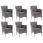 vidaXL Juego de comedor de jardín de 7 piezas gris vidaXL Juego de comedor de jardín de 7 piezas gris