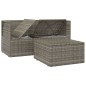 vidaXL Set de muebles de jardín 3 pzas y cojines ratán sintético gris vidaXL Set de muebles de jardín 3 pzas y cojines ratán sintético gris
