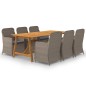vidaXL Juego de comedor para jardín 7 piezas marrón vidaXL Juego de comedor para jardín 7 piezas marrón