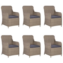 vidaXL Juego de comedor para jardín 7 piezas marrón