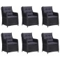 vidaXL Juego de comedor para jardín de 7 piezas negro vidaXL Juego de comedor para jardín de 7 piezas negro