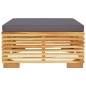 vidaXL Taburete de jardín con cojín gris oscuro madera maciza teca vidaXL Taburete de jardín con cojín gris oscuro madera maciza teca