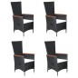 vidaXL Juego de comedor para jardín 5 piezas negro vidaXL Juego de comedor para jardín 5 piezas negro