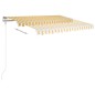 vidaXL Toldo automático LED sensor de viento amarillo blanco 350x250cm vidaXL Toldo automático LED sensor de viento amarillo blanco 350x250cm