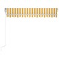 vidaXL Toldo automático LED sensor de viento amarillo blanco 350x250cm vidaXL Toldo automático LED sensor de viento amarillo blanco 350x250cm