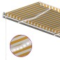 vidaXL Toldo automático LED sensor de viento amarillo blanco 350x250cm vidaXL Toldo automático LED sensor de viento amarillo blanco 350x250cm