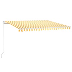 vidaXL Toldo retráctil automático amarillo y blanco 450x300 cm