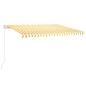 vidaXL Toldo retráctil automático amarillo y blanco 450x300 cm vidaXL Toldo retráctil automático amarillo y blanco 450x300 cm
