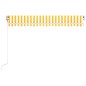 vidaXL Toldo retráctil automático amarillo y blanco 450x300 cm vidaXL Toldo retráctil automático amarillo y blanco 450x300 cm