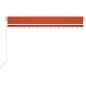 vidaXL Toldo automático LED sensor de viento naranja marrón 450x300 cm vidaXL Toldo automático LED sensor de viento naranja marrón 450x300 cm