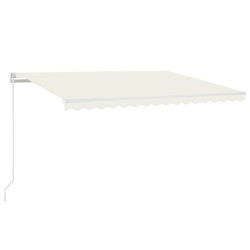 vidaXL Toldo manual retráctil con LED color crema 400x350 cm