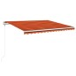 vidaXL Toldo automático LED sensor de viento naranja marrón 450x350 cm vidaXL Toldo automático LED sensor de viento naranja marrón 450x350 cm