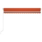 vidaXL Toldo automático LED sensor de viento naranja marrón 450x350 cm vidaXL Toldo automático LED sensor de viento naranja marrón 450x350 cm