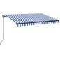 vidaXL Toldo manual retráctil con LED azul y blanco 350x250 cm vidaXL Toldo manual retráctil con LED azul y blanco 350x250 cm