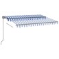 vidaXL Toldo manual retráctil con LED azul y blanco 350x250 cm vidaXL Toldo manual retráctil con LED azul y blanco 350x250 cm