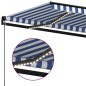 vidaXL Toldo manual retráctil con LED azul y blanco 350x250 cm vidaXL Toldo manual retráctil con LED azul y blanco 350x250 cm