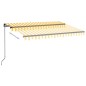vidaXL Toldo manual retráctil con LED amarillo y blanco 350x250 cm
