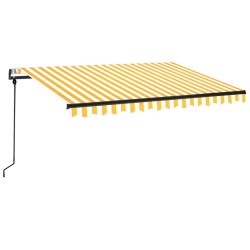 vidaXL Toldo retráctil automático amarillo y blanco 350x250 cm