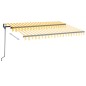 vidaXL Toldo retráctil automático amarillo y blanco 350x250 cm vidaXL Toldo retráctil automático amarillo y blanco 350x250 cm