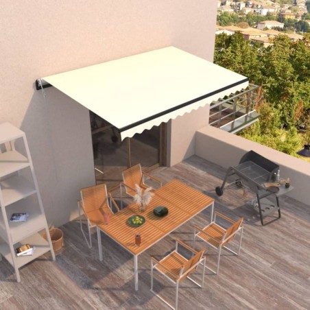 vidaXL Toldo retráctil automático crema 450x300 cm