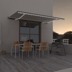 vidaXL Toldo automático con LED y sensor de viento crema 500x300 cm