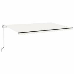 vidaXL Toldo automático con LED y sensor de viento crema 500x300 cm