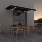 vidaXL Toldo manual retráctil con LED gris antracita 400x350 cm vidaXL Toldo manual retráctil con LED gris antracita 400x350 cm