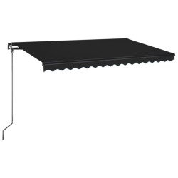 vidaXL Toldo manual retráctil con LED gris antracita 400x350 cm