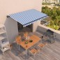 vidaXL Toldo automático retráctil azul y blanco 400x350 cm vidaXL Toldo automático retráctil azul y blanco 400x350 cm