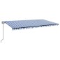 vidaXL Toldo automático LED sensor de viento azul y blanco 600x300 cm vidaXL Toldo automático LED sensor de viento azul y blanco 600x300 cm