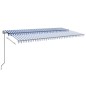 vidaXL Toldo automático LED sensor de viento azul y blanco 600x300 cm vidaXL Toldo automático LED sensor de viento azul y blanco 600x300 cm