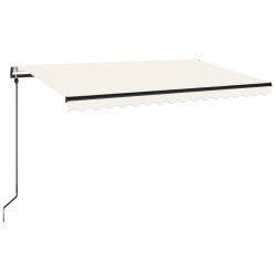 vidaXL Toldo automático con LED y sensor de viento crema 400x350 cm