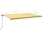 vidaXL Toldo retráctil automático amarillo y blanco 500x350 cm vidaXL Toldo retráctil automático amarillo y blanco 500x350 cm