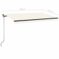 vidaXL Toldo manual retráctil con LED crema 450x350 cm vidaXL Toldo manual retráctil con LED crema 450x350 cm