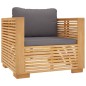 vidaXL Sillón de jardín con cojines gris oscuro madera maciza teca vidaXL Sillón de jardín con cojines gris oscuro madera maciza teca