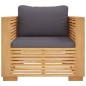 vidaXL Sillón de jardín con cojines gris oscuro madera maciza teca vidaXL Sillón de jardín con cojines gris oscuro madera maciza teca