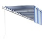 vidaXL Toldo automático retráctil con persiana 6x3 m azul y blanco vidaXL Toldo automático retráctil con persiana 6x3 m azul y blanco