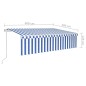 vidaXL Toldo automático retráctil con persiana 6x3 m azul y blanco vidaXL Toldo automático retráctil con persiana 6x3 m azul y blanco