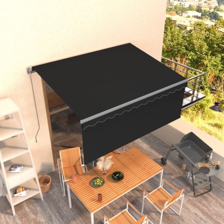 vidaXL Toldo retráctil manual con persiana gris antracita 3x2,5 m  