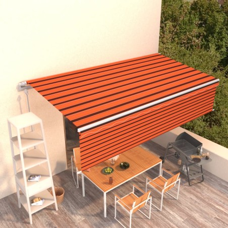 vidaXL Toldo automático retráctil con persiana 6x3 m naranja y marrón