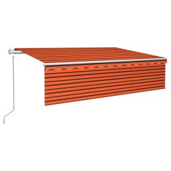 vidaXL Toldo automático retráctil con persiana 6x3 m naranja y marrón