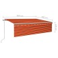 vidaXL Toldo automático retráctil con persiana 6x3 m naranja y marrón vidaXL Toldo automático retráctil con persiana 6x3 m naranja y marrón