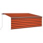 vidaXL Toldo retráctil manual con persiana naranja y marrón 4x3 m vidaXL Toldo retráctil manual con persiana naranja y marrón 4x3 m